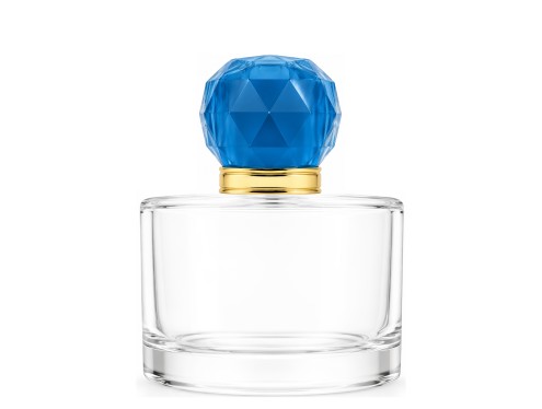 50ml rotunda clear perfume bottle with teal gold round cap