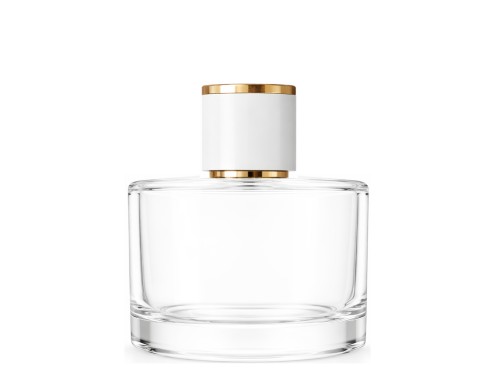 50ml rotunda clear perfume bottle with white gold cap