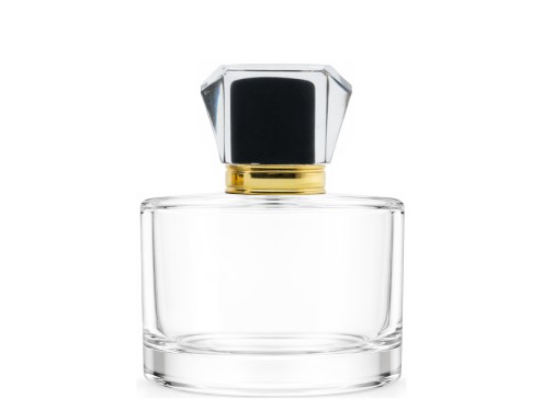 50ml rotunda clear perfume bottle with black gold acrylic cap