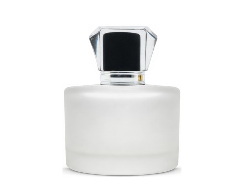 50ml rotunda frosted perfume bottle with black silver acrylic cap