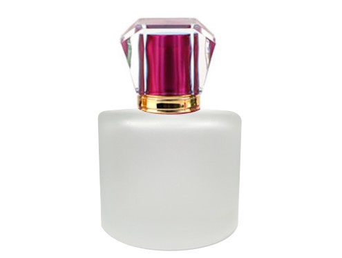 50ml rotunda frosted perfume bottle with dark pink acrylic cap