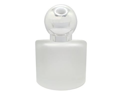 50ml rotunda frosted perfume bottle with silver sphere cap