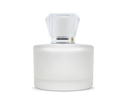 50ml rotunda frosted perfume bottle with white silver acrylic cap