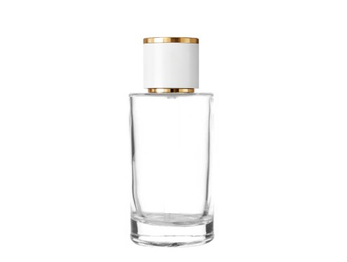 50ml tower slim clear perfume bottle white gold cap