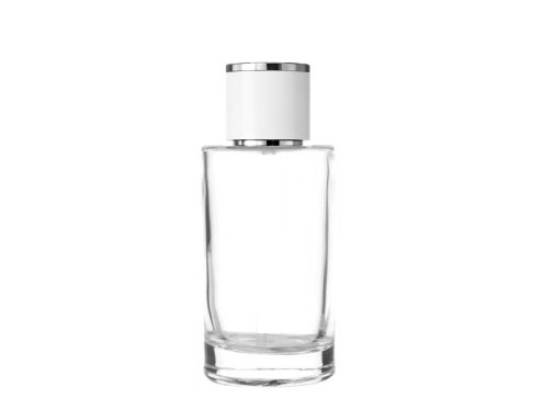 50ml tower slim clear perfume bottle white silver cap