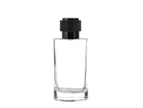 50ml tower slim clear perfume bottle with black round cap
