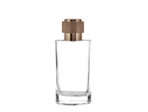 50ml tower slim clear perfume bottle with bronze round cap