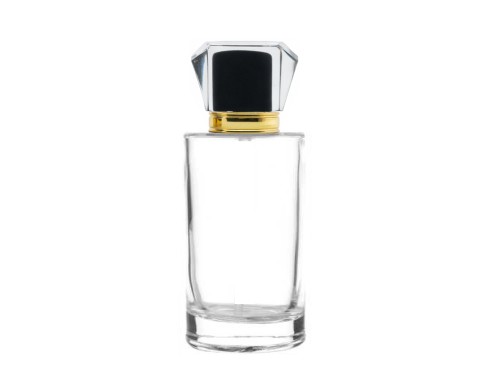 50ml tower slim perfume bottle with black gold acrylic cap