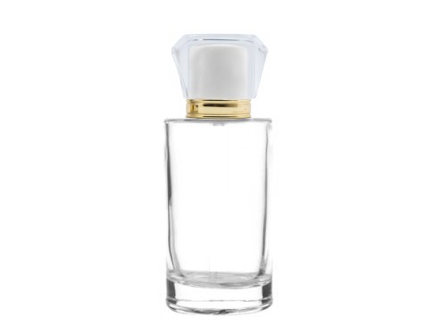 50ml tower squat perfume bottle with white gold cap