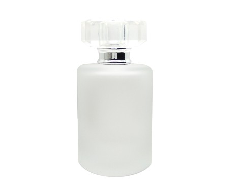 50ml tower squat frosted perfume bottle with clear silver cap