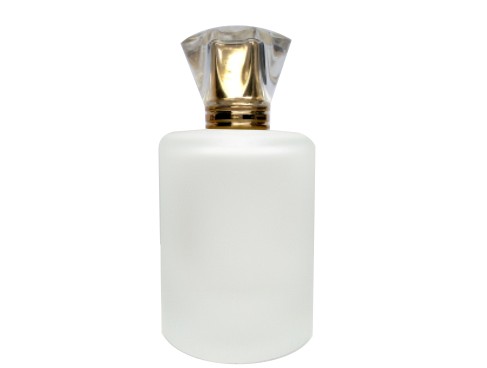 50ml tower squat frosted perfume bottle with gold acrylic cap