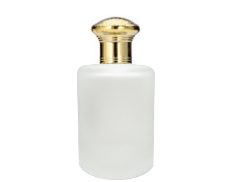 50ml tower squat frosted perfume bottle with gold cap