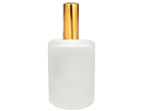 50ml tower squat frosted perfume bottle with gold tall cap