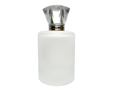 50ml tower squat frosted perfume bottle with silver acrylic cap