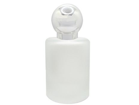 50ml tower squat frosted perfume bottle with silver sphere cap