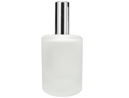 50ml tower squat frosted perfume bottle with silver tall cap