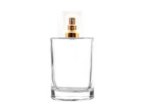 50ml tower squat perfume bottle with clear gold square cap