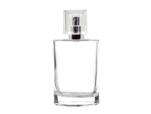 50ml tower squat perfume bottle with clear silver square cap
