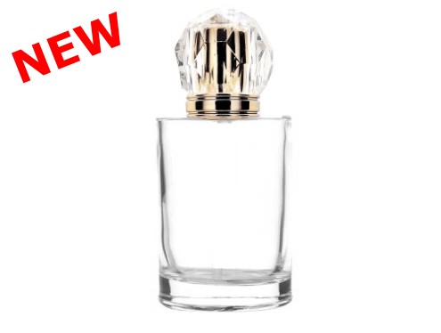 50ml tower squat perfume bottle with gold crown cap