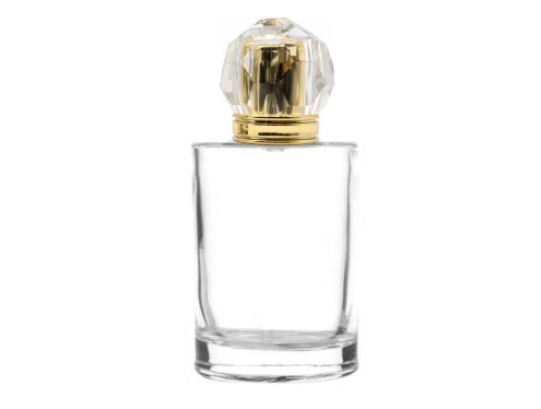 50ml tower squat perfume bottle with gold crown round cap