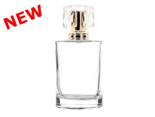 50ml tower squat perfume bottle with gold diamond cap