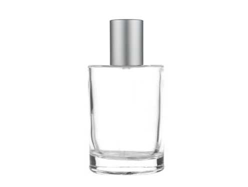50ml tower squat perfume bottle with matte silver cap