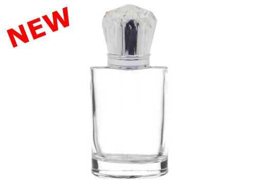 50ml tower squat perfume bottle with silver crown cap