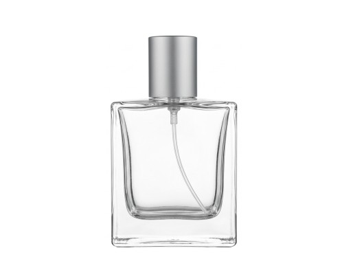 50ml vetiver clear perfume bottle matte silver cap