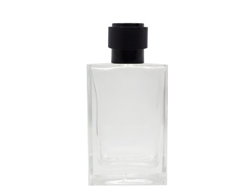 55ml alabaster slim clear perfume bottle with black oil can cap