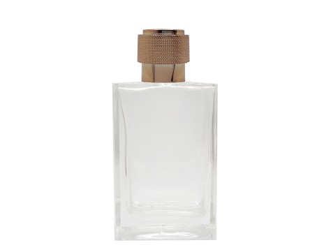 55ml alabaster slim clear perfume bottle with bronze oil can cap