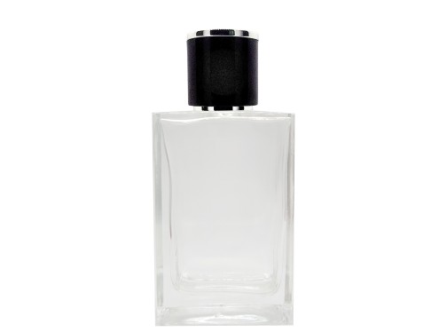 55ml alabaster slim clear perfume bottle with round black-cap