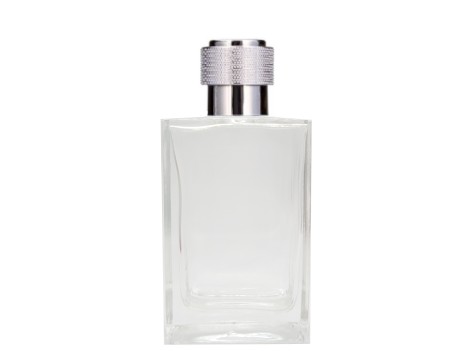 55ml alabaster slim clear perfume bottle with silver oil can cap