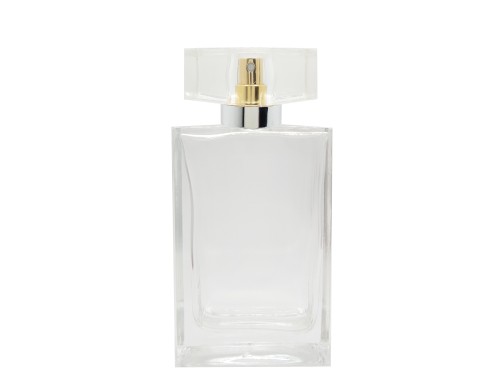 55ml alabaster slim perfume bottle gold pump clear silver cap