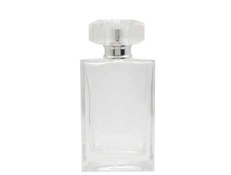 55ml alabaster slim perfume bottle with clear silver cap