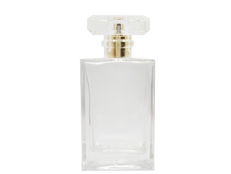 55ml alabaster slim perfume bottle with gold pump clear cap