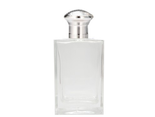 55ml alabaster slim perfume bottle with round silver cap