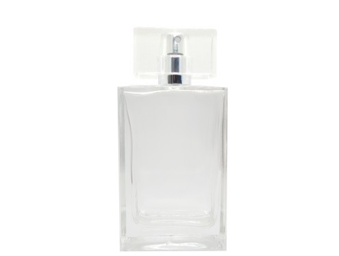 55ml alabaster slim perfume bottle with silver pump clear silver cap