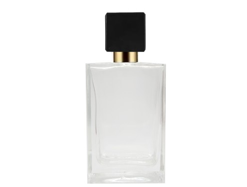 55ml alabaster slim perfume bottle with square gold black cap