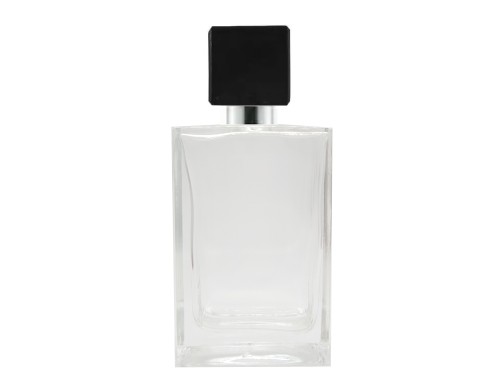 55ml alabaster slim perfume bottle with square silver black cap