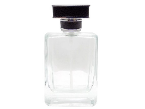 55ml topaz perfume bottle square black silver leather cap