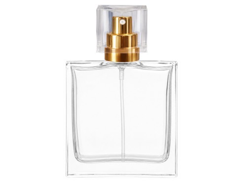 60ml piazza perfume bottle gold pump clear square cap