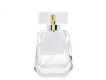 60ml trilliant squat perfume bottle with gold pump clear silver cap