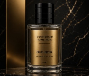 Luxury black perfume bottle mockup