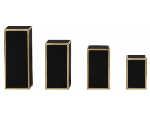 black perfume box rectangular with gold trim