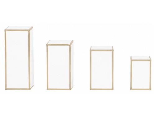 white perfume box rectangular with gold trim