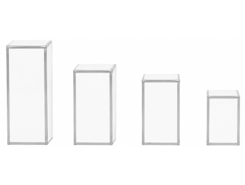 white perfume box rectangular with silver trim